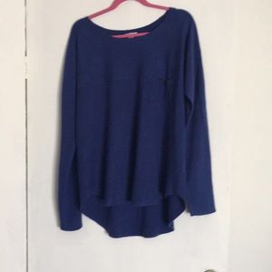 Brushed cotton cobalt blue sweater